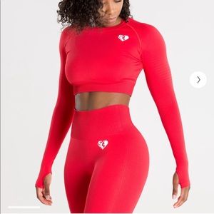 POWER SEAMLESS LONG SLEEVE CROP TOP XSMALL